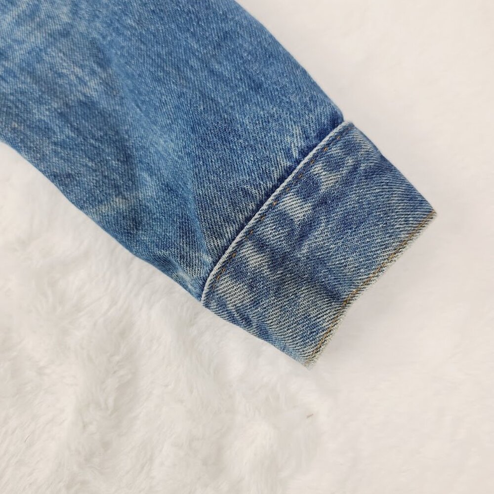 Levi's Women's Blue Mid‎ Washed Denim Button-Front Jeans Jacket Size M - Picture 5 of 11